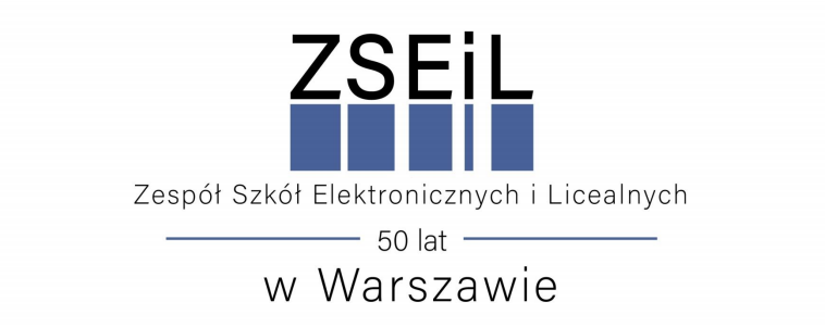 Logo 50 lat Zespołu Szkół Elektronicznych i Licealnych w Warszawie